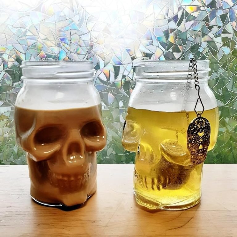 Skull Mason Jar Mug Glass Tumbler